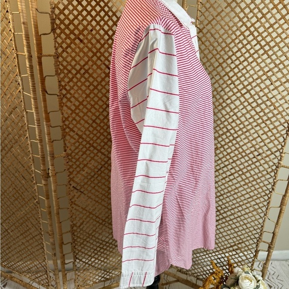 US POLO Red and White Stripes Button Down Shirt / Tunic - Picture 9 of 11